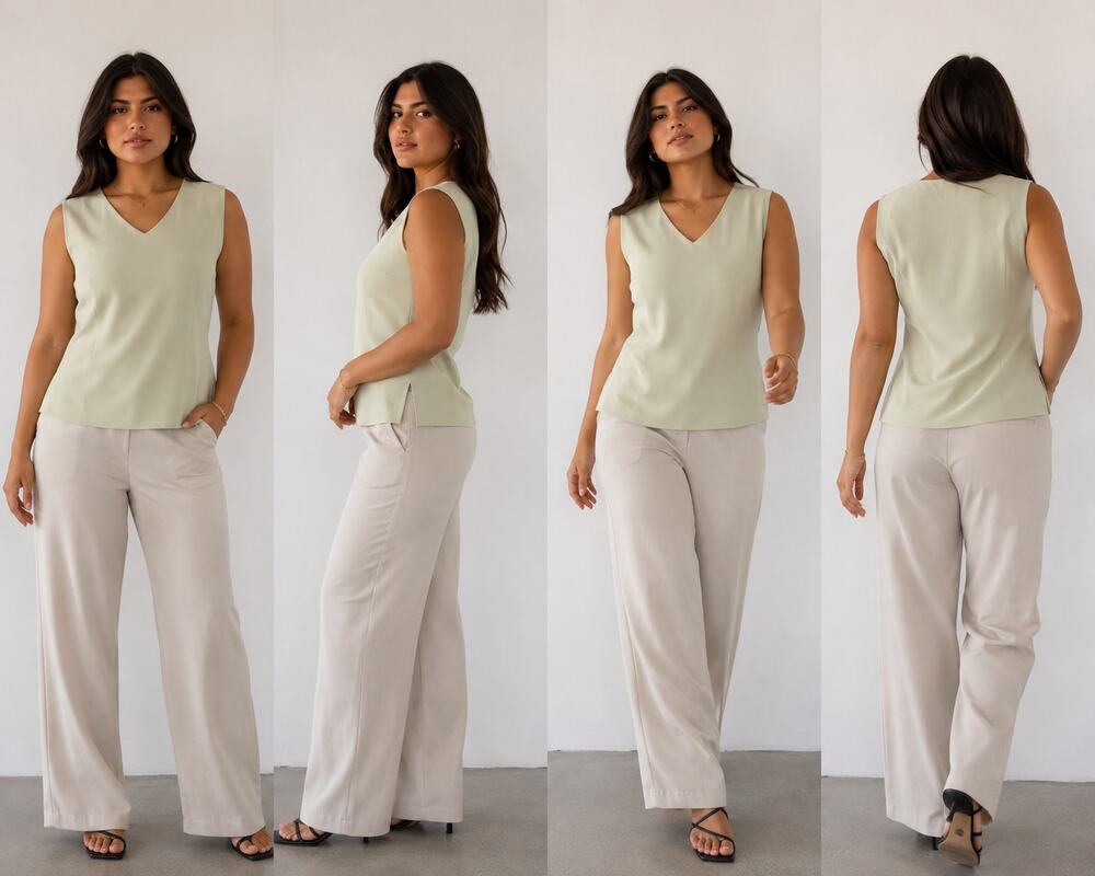 Kasper Sleeveless Shell Top Women's Size 6 Sage Green Career Minimalist Blouse